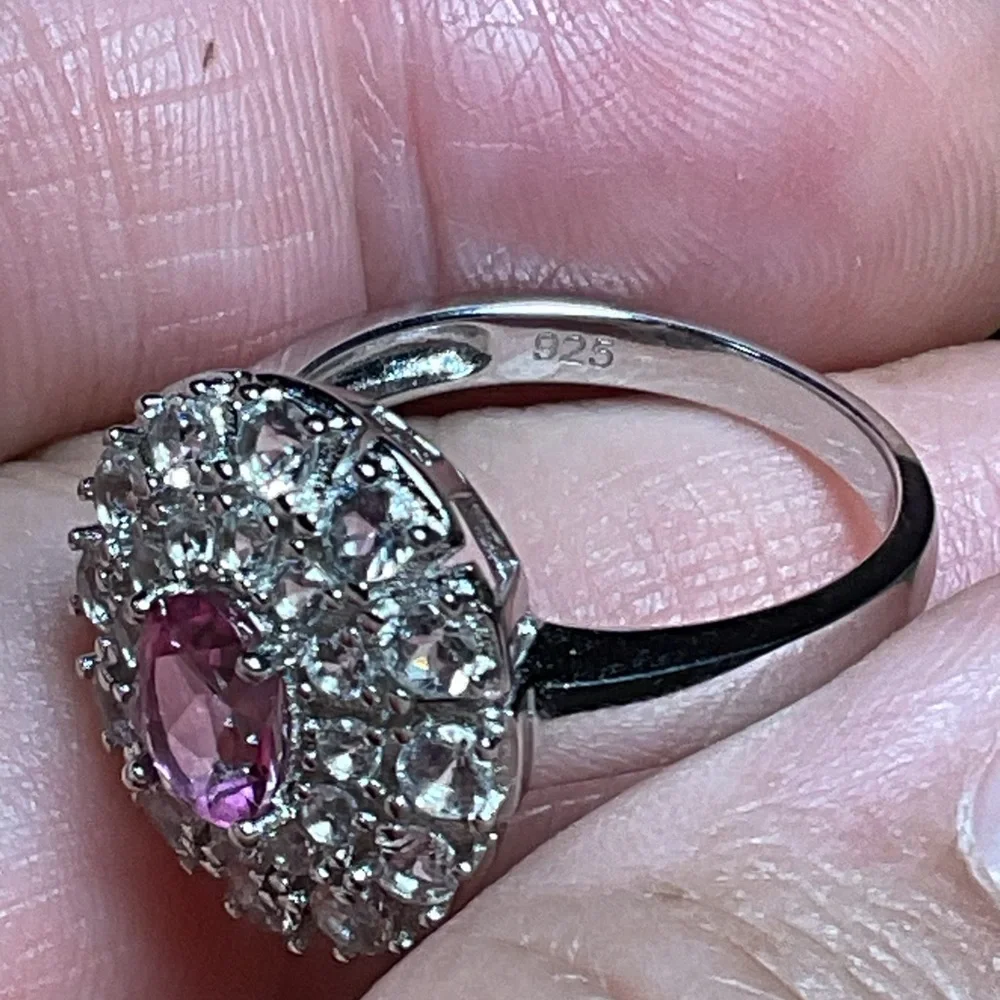 Morganite .925 Silver Ring - Picture 6 of 8